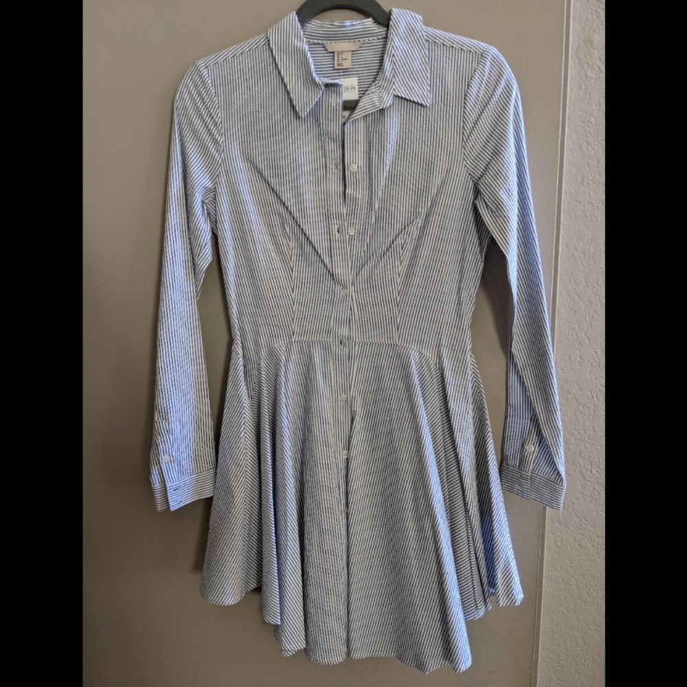 NWT H&M striped shirt dress size 6